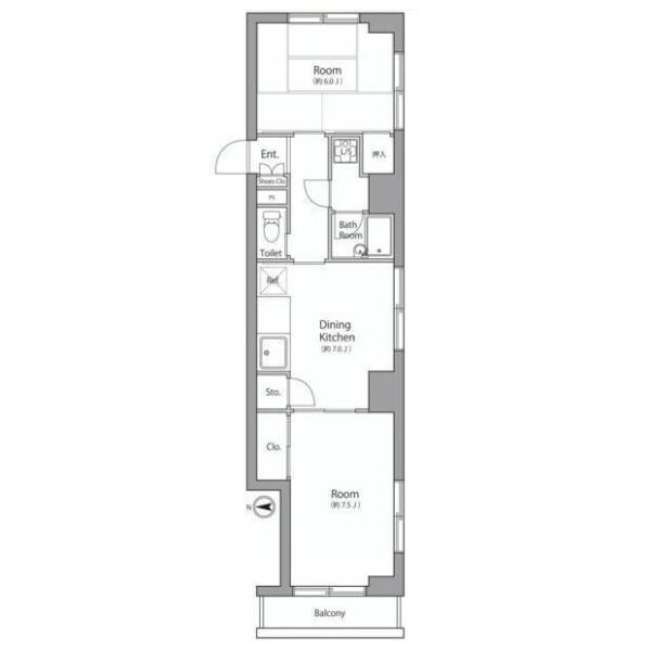 西片グリーンマンション 501号室 間取り図