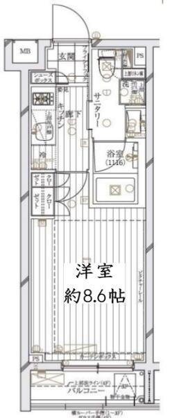 REGALIZ文京大塚（レガリス文京大塚） 404号室 間取り図