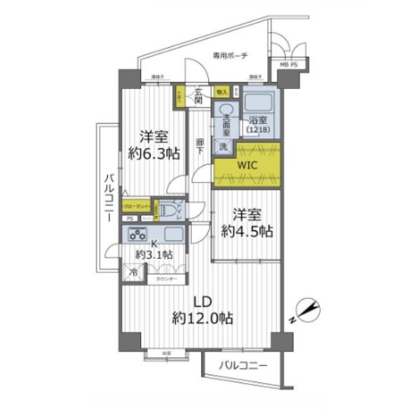 チュリス本郷菊坂 507号室 間取り図