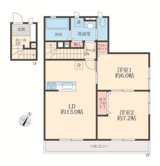 グリーンノート千駄木 202号室 間取り図
