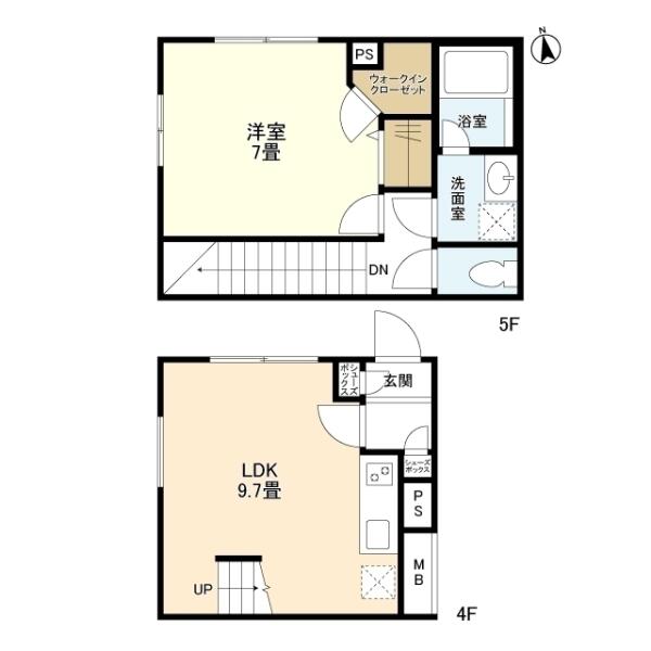 ウェルスクエアイズム文京小日向 401号室 間取り図