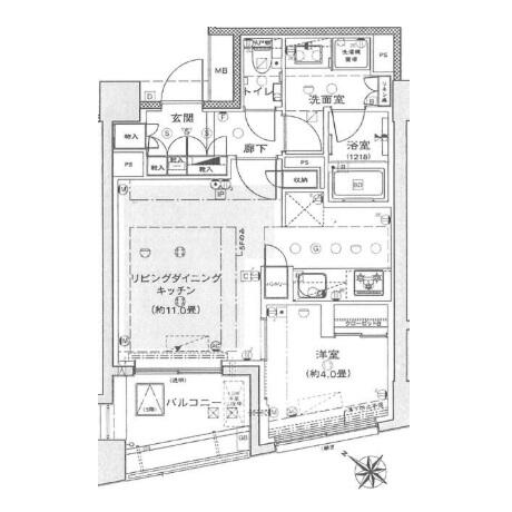 グローリオ文京茗荷谷 204号室 間取り図