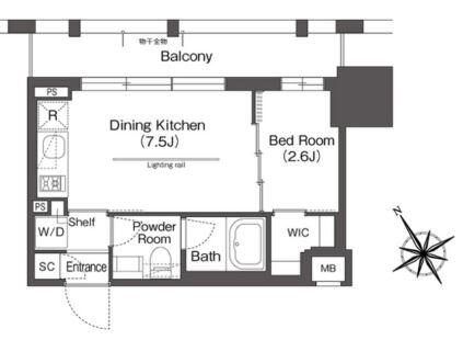BluRock後楽園 1108号室 間取り図