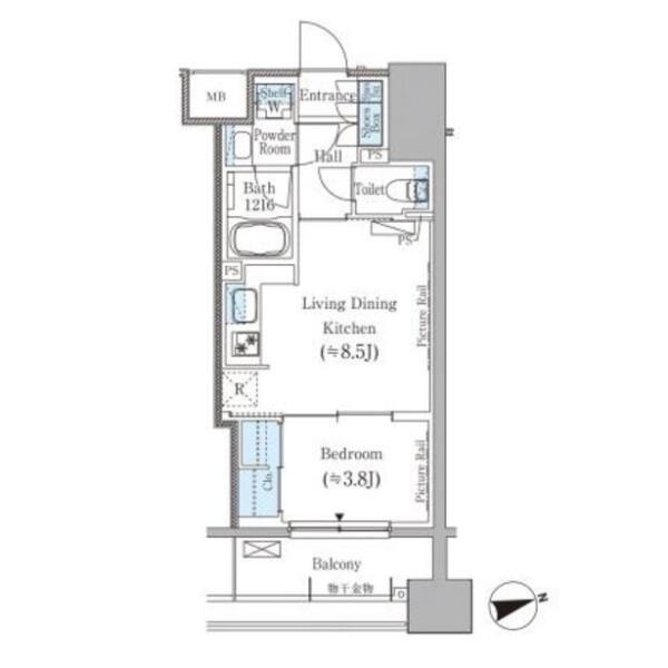 パークアクシス御茶ノ水ヒルトップ 1407号室 間取り図