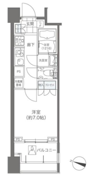 メゾンカルム本郷 406号室 間取り図