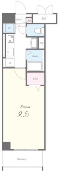 プレジール千駄木 302号室 間取り図