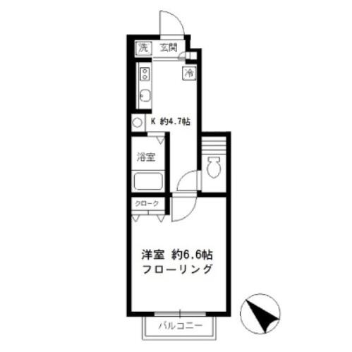 白山ヒルズ 102号室 間取り図