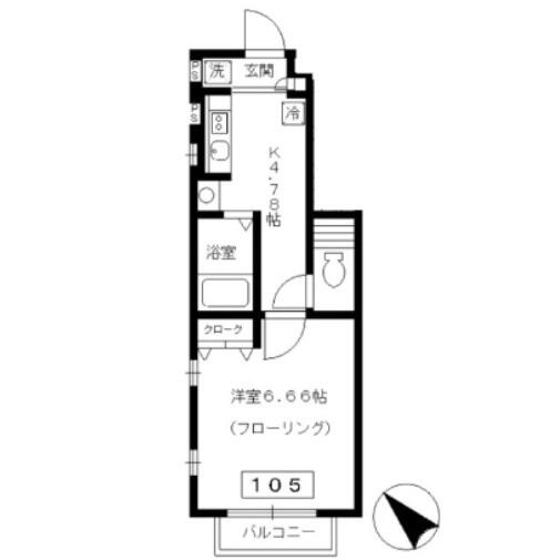 白山ヒルズ 105号室 間取り図