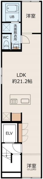 THE PALACE ASAKUSA IRIYA B1F号室 間取り図