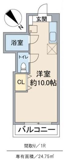 シャンボール小石川 404号室 間取り図