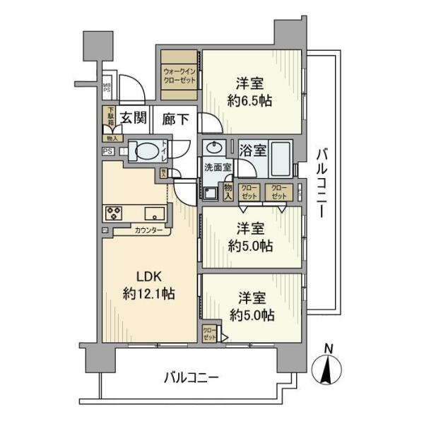 クリオ文京本駒込 13F 間取り図