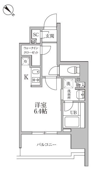 レジディア文京本郷III 405号室 間取り図