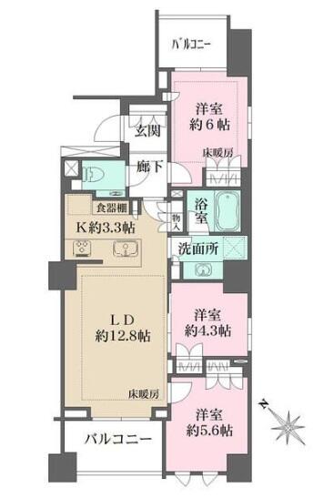 Brillia文京西片 601号室 間取り図