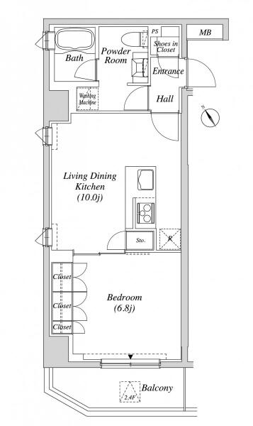 カーサスプレンディッド小石川 201号室 間取り図