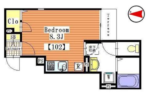 フォレスト鷹ノ羽 102号室 間取り図