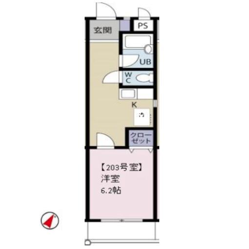 ベイ・アルファ上富士 203号室 間取り図