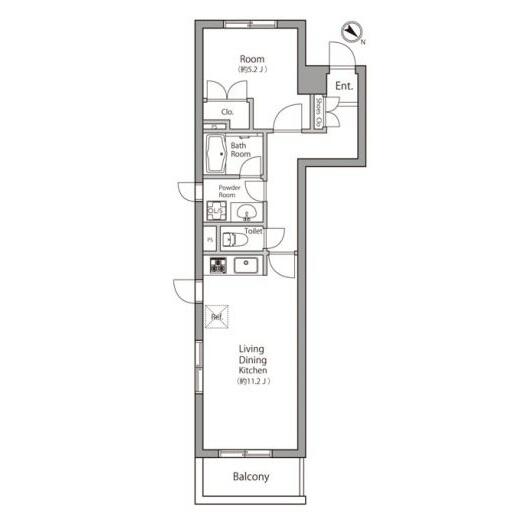 プライマル小石川 401号室 間取り図