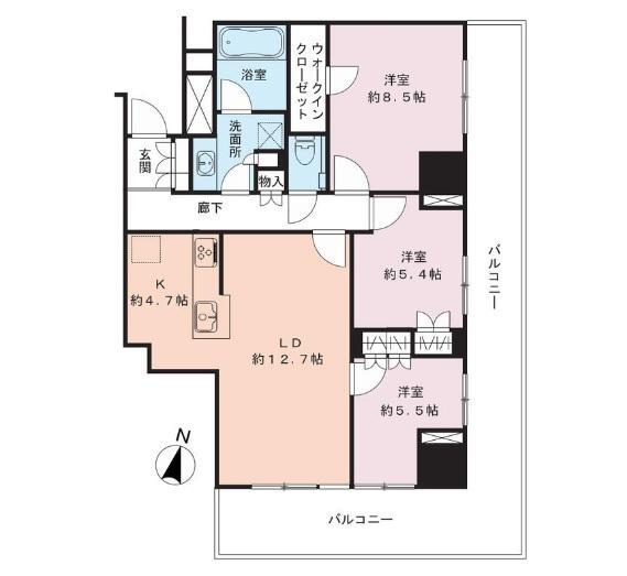 プラウド本郷ヒルトップ 805号室 間取り図