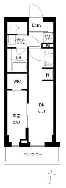 プレセダン千駄木 202号室 間取り図
