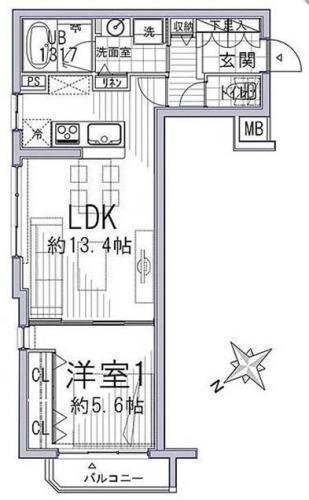 イトーピアアクシス千駄木 205号室 間取り図
