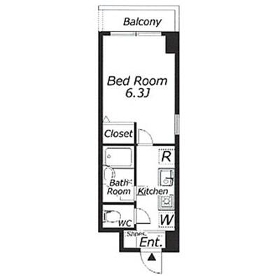 エクセル茗荷谷 709号室 間取り図