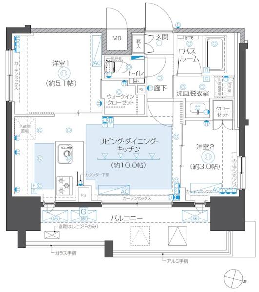 ZOOM本郷 301号室 間取り図