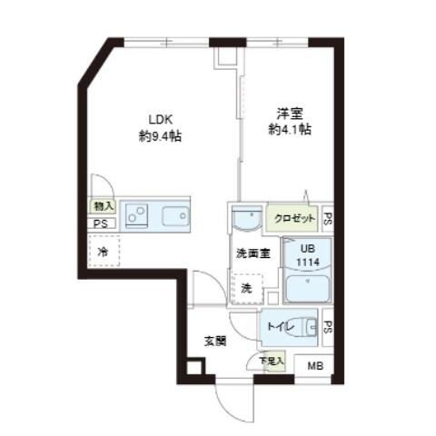 レピュア小石川レジデンス 402号室 間取り図
