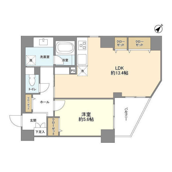 ディアハイム根津 1304号室 間取り図