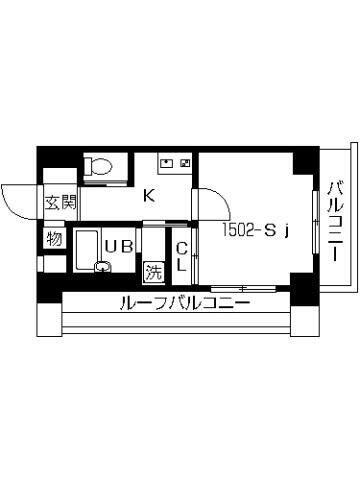 スカイコート本郷東大前壱番館 1502号室 間取り図