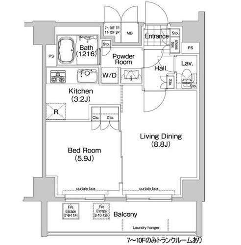 コンフォリア春日富坂 707号室 間取り図