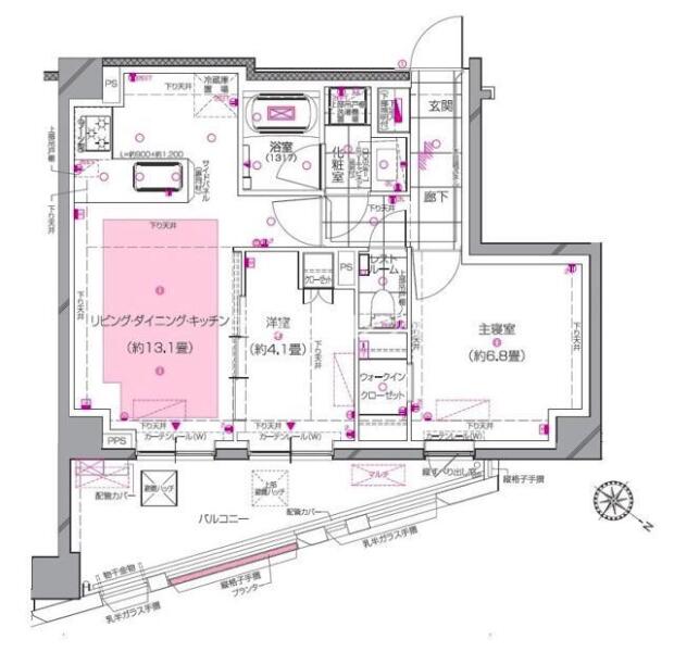 ディアナコート小石川播磨坂レジデンス 405号室 間取り図