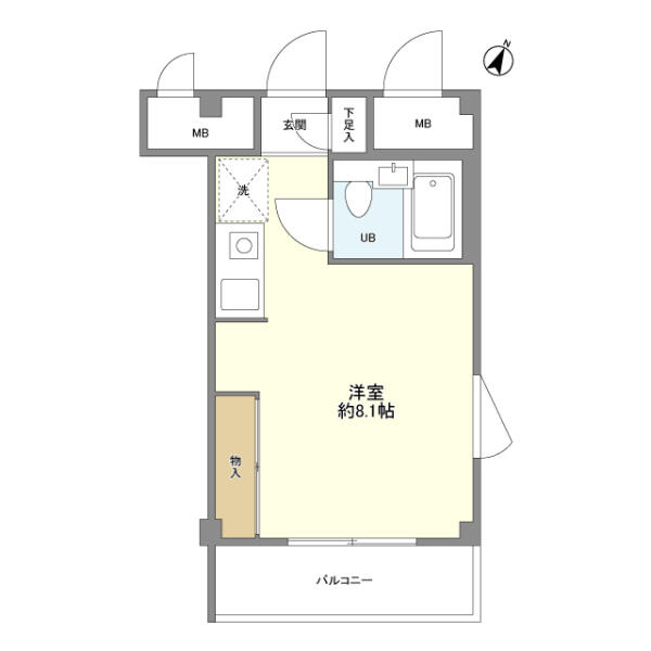 アービス白山 201号室 間取り図