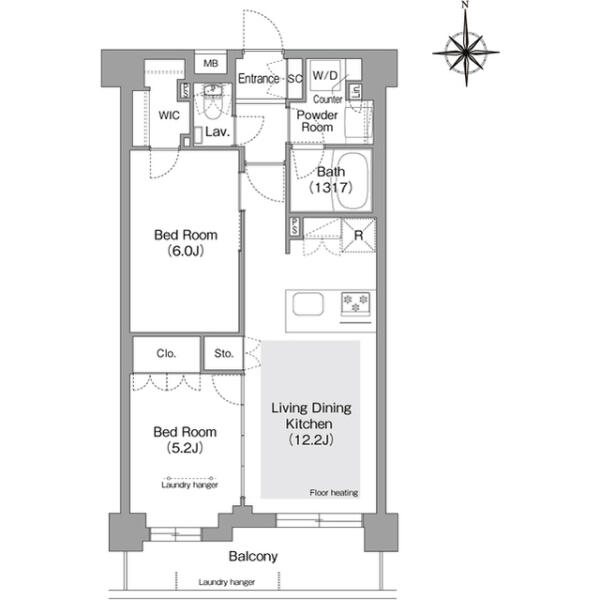 コンフォリア・リヴ文京護国寺 312号室 間取り図