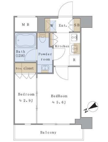 Brillia ist 文京茗荷谷 202号室 間取り図