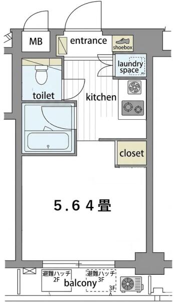 ミリオンガーデン小石川 102号室 間取り図