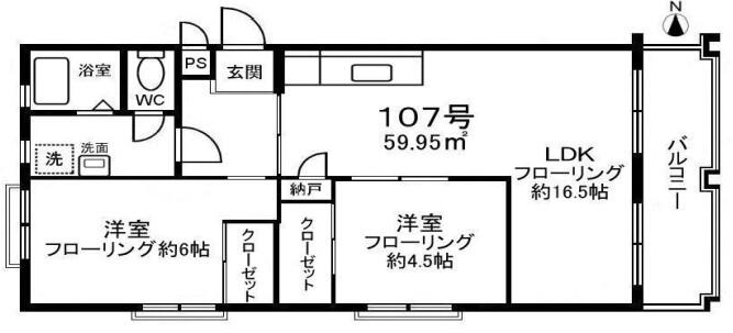 西片町アパートメント 107号室 間取り図