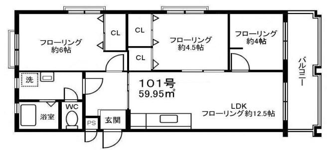 西片町アパートメント間取り図