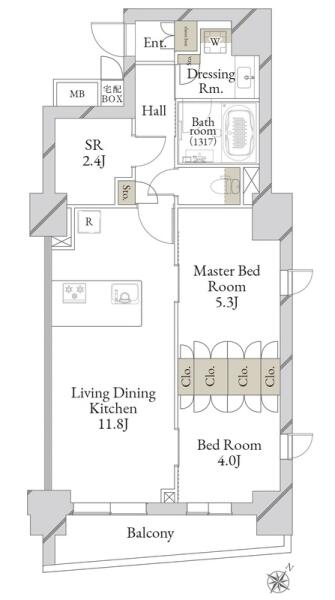 LiveCasa文京千石Premier 802号室 間取り図