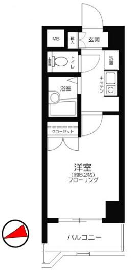 メインステージ早稲田 703号室 間取り図