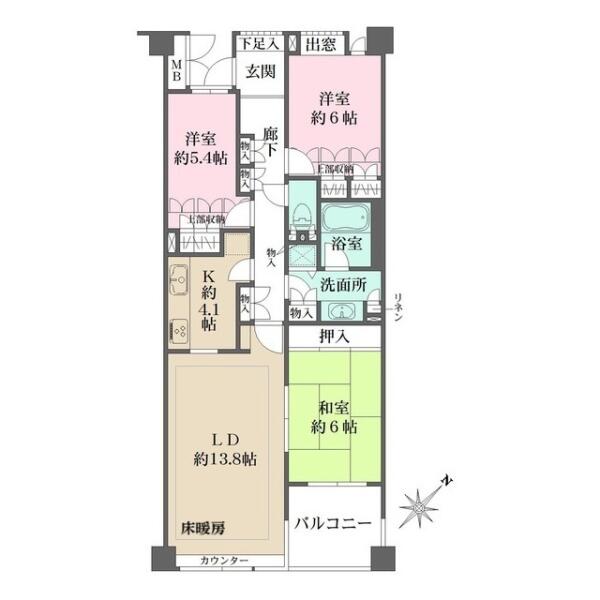 パークハウス白山御殿町 210号室 間取り図