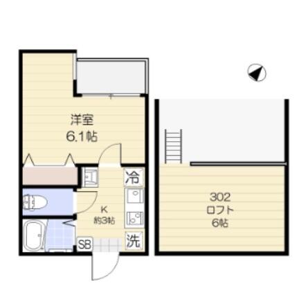 インスパーク本駒込 302号室 間取り図