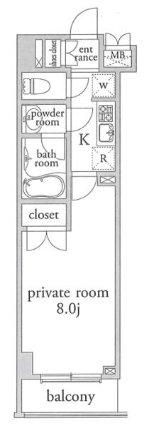 アーベイン早稲田 906号室 間取り図