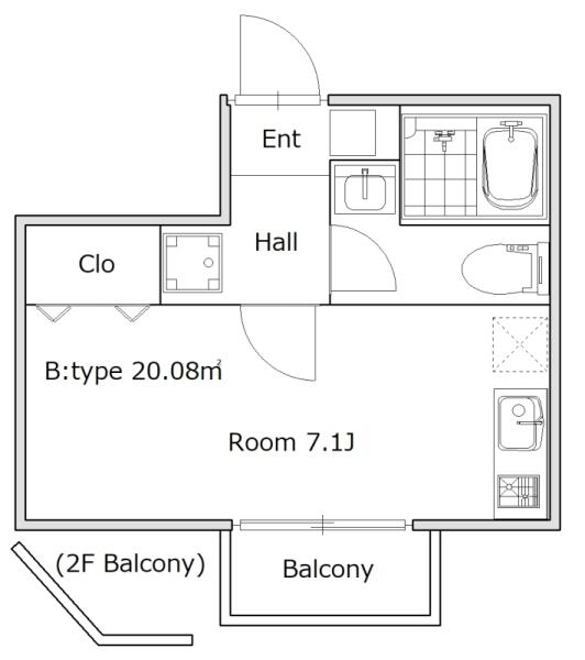 イートス本郷 502号室 間取り図