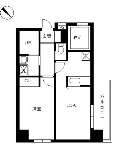 スカイコート後楽園WEST 307号室 間取り図