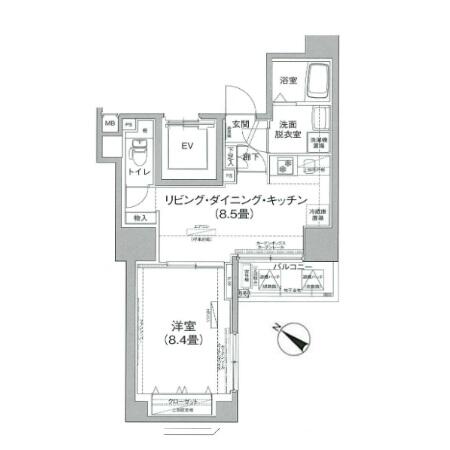 アイルプレミアム文京六義園 804号室 間取り図