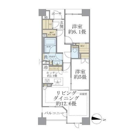 Brillia WELLITH 文京千駄木 409号室 間取り図