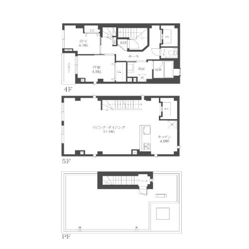 リュクサンブール道灌山 4-5F 間取り図