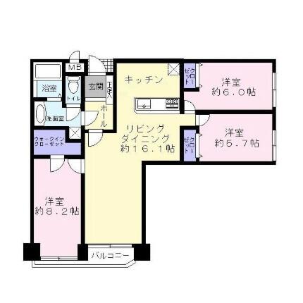 宝生ハイツ 3F 間取り図