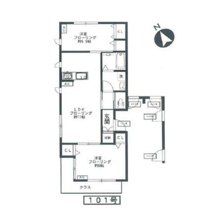 ヒカリテラス文京千石 101号室 間取り図
