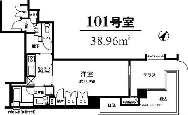 グランスイート文京千石 101号室 間取り図